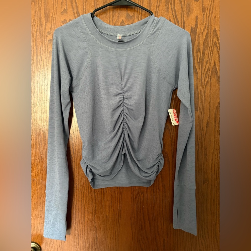 🔥NWT Free People FP Movement Tempo Ruched Long Sleeve Top